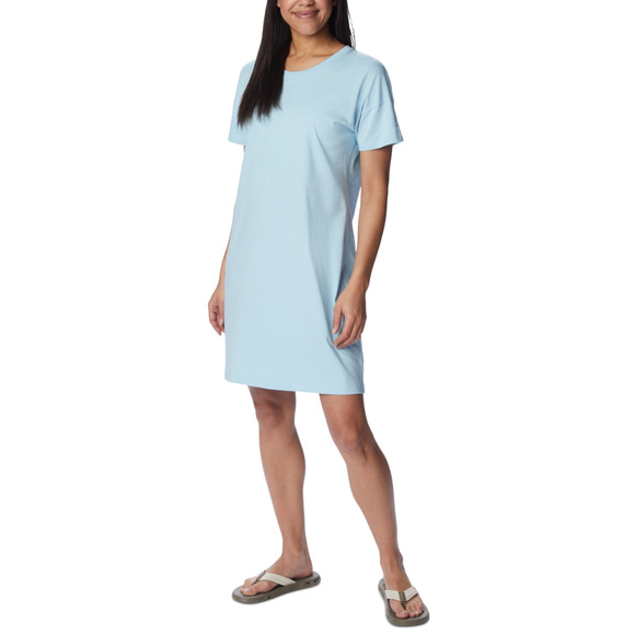 Columbia Women Park Cotton T-Shirt Dress Spring Blue Size S - Picture 1 of 1